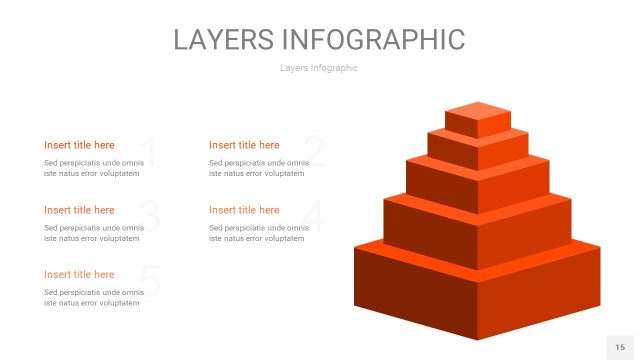橘红色3D分层PPT信息图15