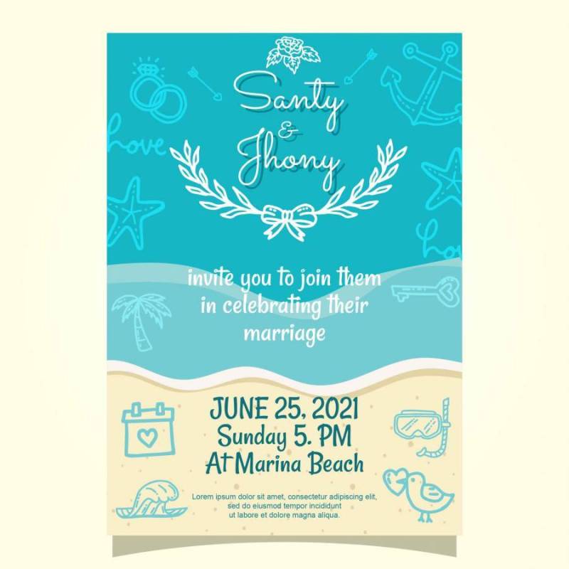 海滩婚礼邀请
