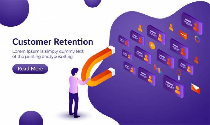 Customer retention background.