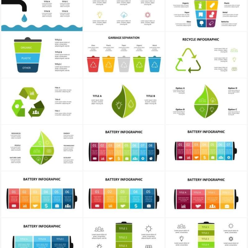 绿色环保生态图表PPT素材Ecology