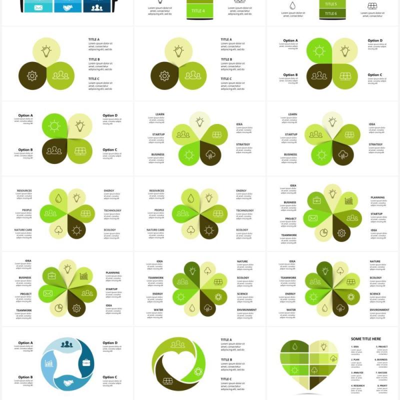 绿色环保生态图表PPT素材Ecology