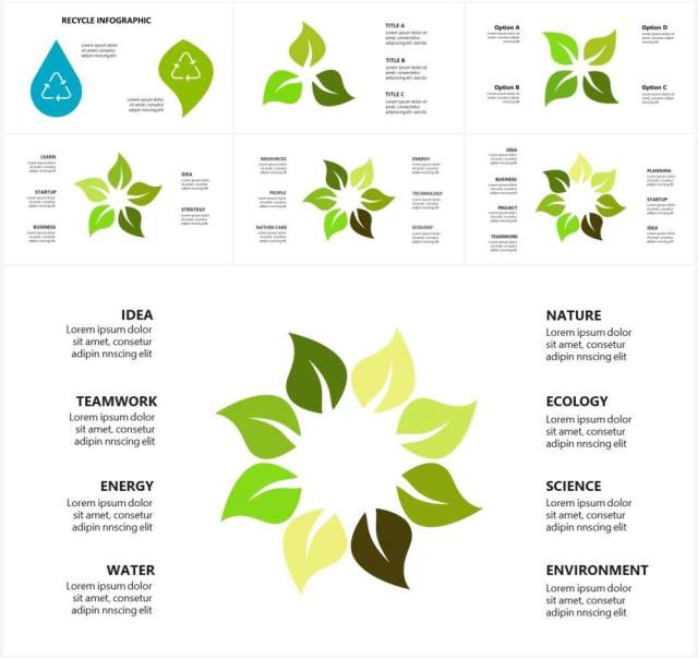 绿色环保生态图表PPT素材Ecology