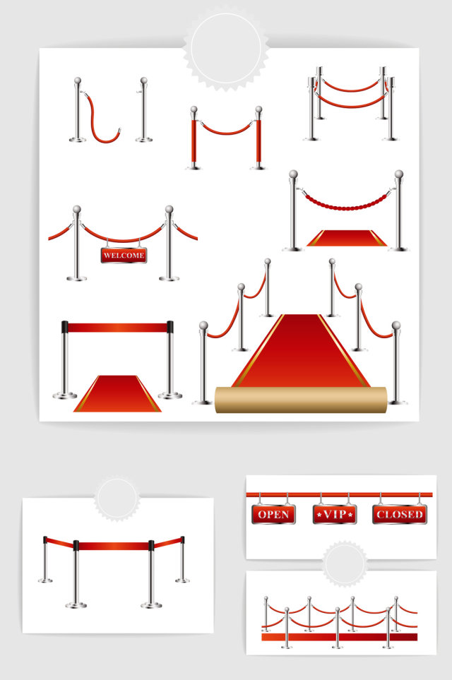 矢量红毯护栏元素