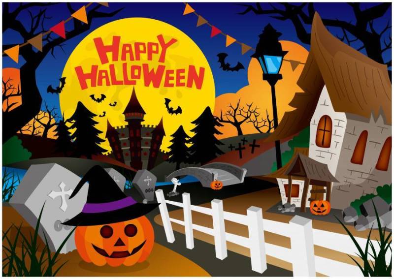 万圣节（卧式字母）