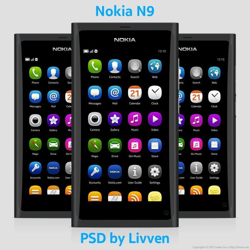 诺基亚&nbsp;Nokia&nbsp;N9&nbsp;PSD源文件