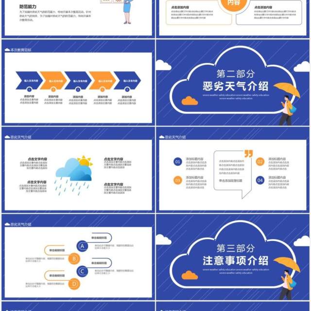 恶劣天气安全教育动态PPT模板