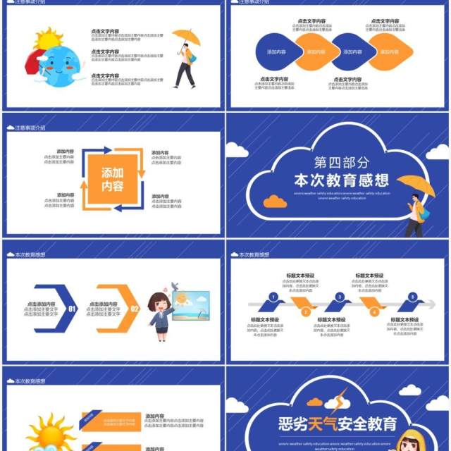 恶劣天气安全教育动态PPT模板