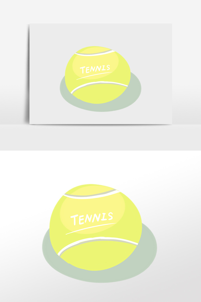 黄色网球插画元素