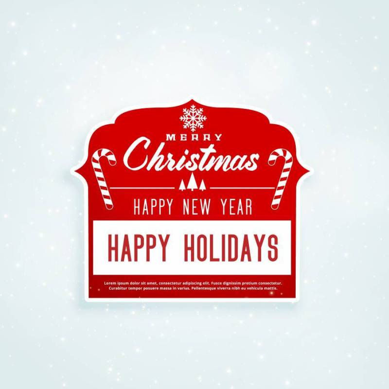 圣诞红色贴纸设计与文本空间