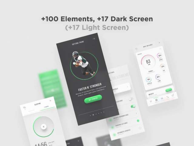 移动健康与健身UI套件Premium&Beautiful Elements。,Keira iOS UI套件 移动健康与健身UI套件Premium&Beautiful Elements。,Keira iOS UI套件