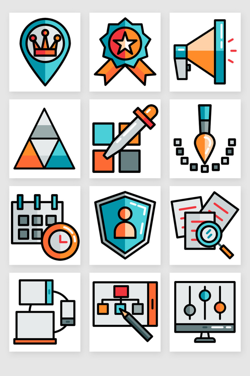 商务办公网页设计图标矢量素材3