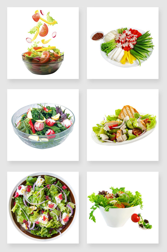 美味的蔬菜沙拉设计元素合集