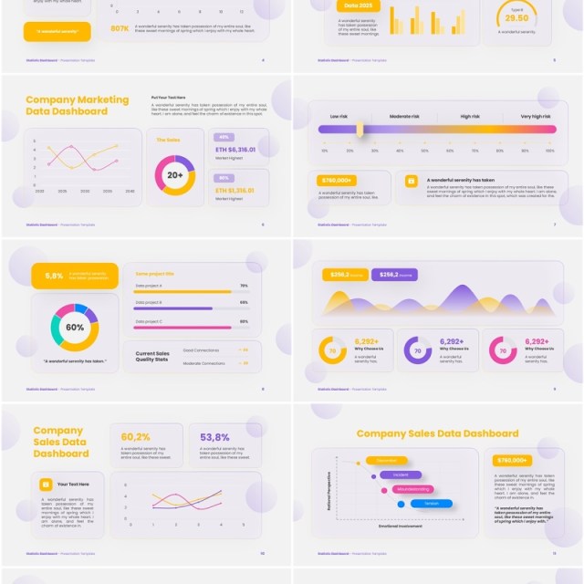 统计数据仪表盘PPT信息图模板Statistic Dashboard