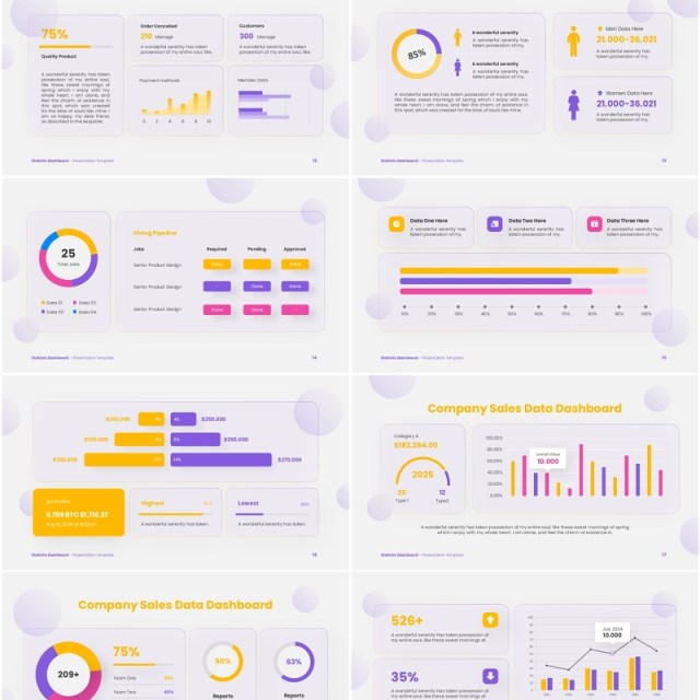 统计数据仪表盘PPT信息图模板Statistic Dashboard