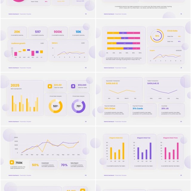 统计数据仪表盘PPT信息图模板Statistic Dashboard