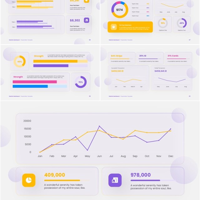 统计数据仪表盘PPT信息图模板Statistic Dashboard