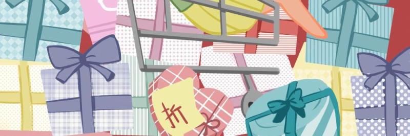 卡通手绘民国风新年春节年货节插画PSD大字报素材50