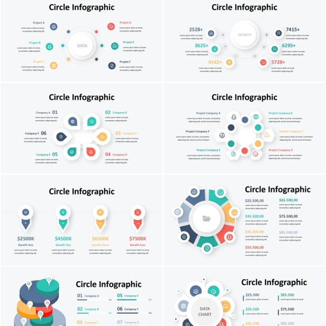 立体圆形信息图表PPT模板Circle Infographic - Presentation Template 立体圆形信息图表PPT模板Circle Infographic - Presentation Template