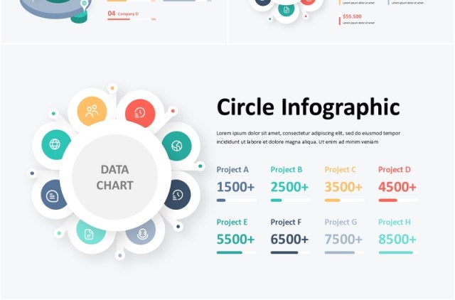 立体圆形信息图表PPT模板Circle Infographic - Presentation Template