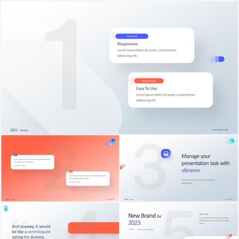 2023简洁风数字章节素材PPT模板