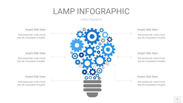 蓝色创意灯PPT信息图1