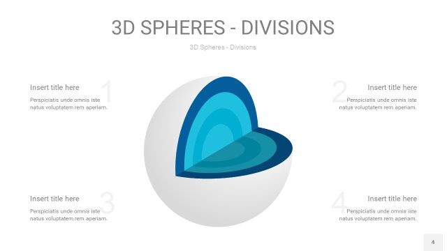 宝石蓝色3D球体切割PPT信息图4