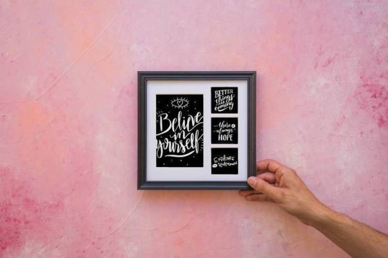 Decorative quote and frame mockup concept