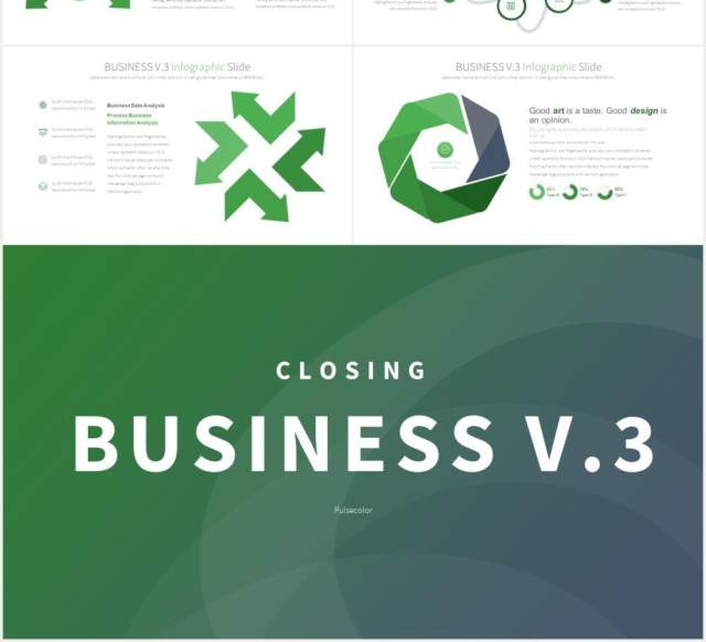 11套色系商业模式信息图表PPT素材BUSINESS V.3 - PowerPoint Infographics