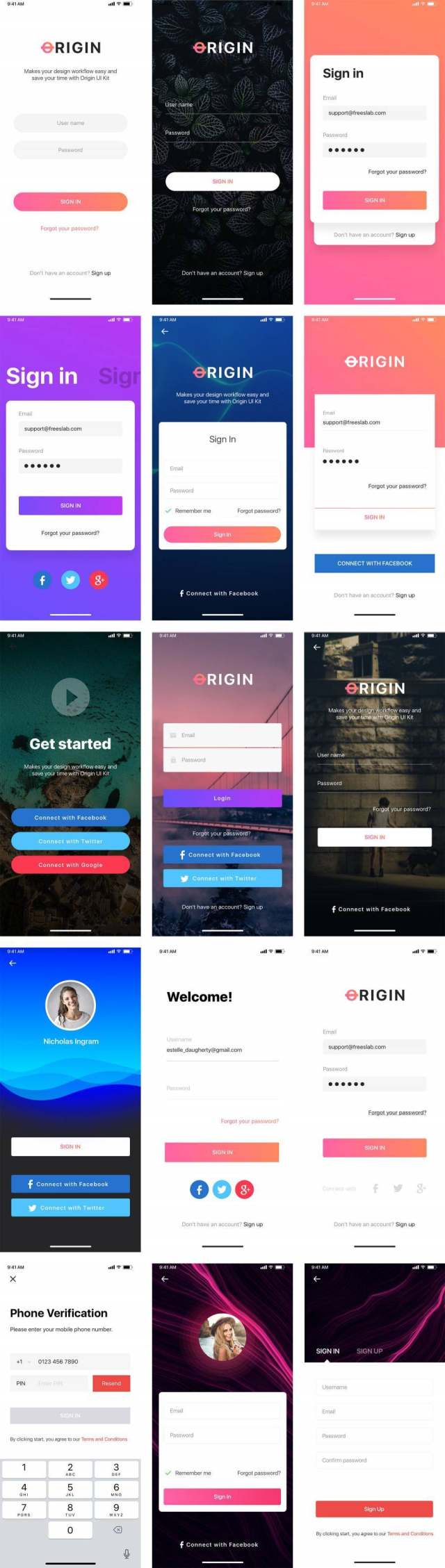 Origin 登录表单界面