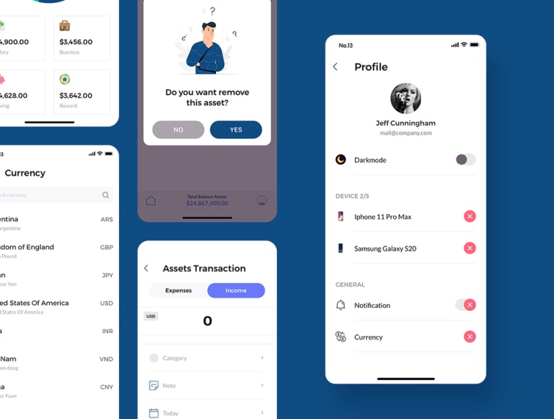 移动应用专为管理个人财务,Finany - 现金流量管理器UI KIT 移动应用专为管理个人财务,Finany - 现金流量管理器UI KIT