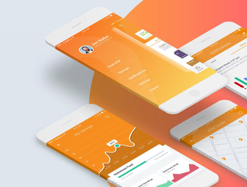 适用于Sketch和XD的新一代手机银行UI应用套件，WiseBank iOS UI套件
