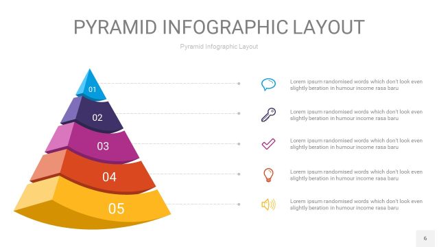 彩色3D金字塔PPT信息图表6