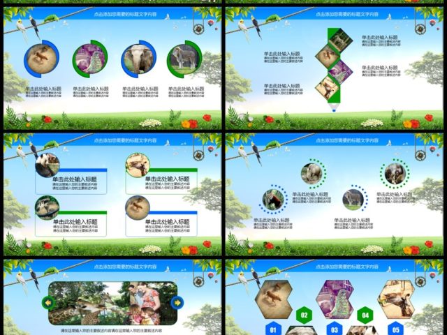 野生动物园动物世界PPT模板 野生动物园动物世界PPT模板
