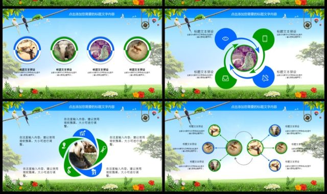 野生动物园动物世界PPT模板 野生动物园动物世界PPT模板
