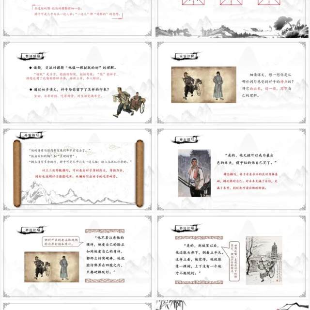 部编版五年级语文下册人物描写一组课件PPT模板 部编版五年级语文下册人物描写一组课件PPT模板
