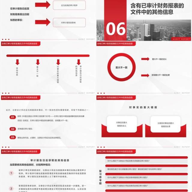 红色商务风审计报告会计培训PPT模板