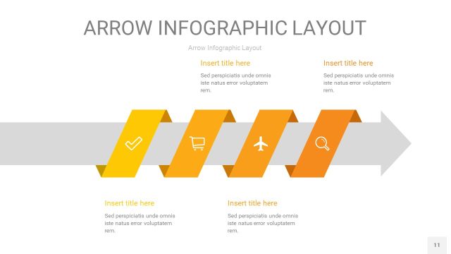 黄色箭头PPT信息图表11