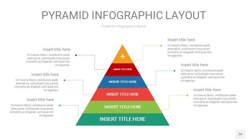 红绿色3D金字塔PPT信息图表20