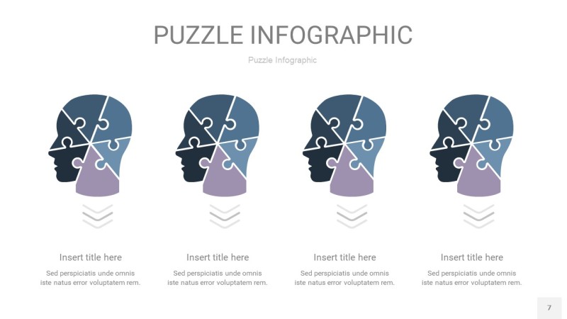 深蓝色拼图PPT图表7