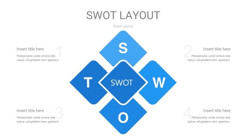 蓝色SWOT图表PPT26