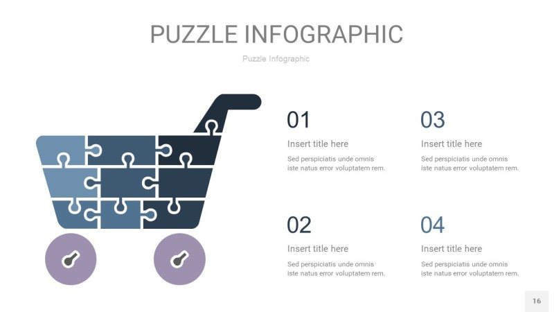 深蓝色拼图PPT图表16