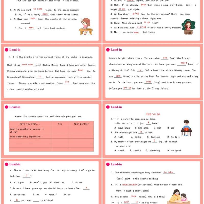 人教版八年级英语下册Have you ever been to a museum第2课时课件PPT模板