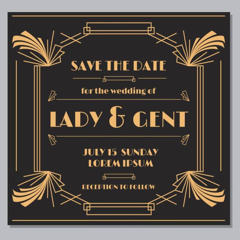 优雅的保存日期卡矢量