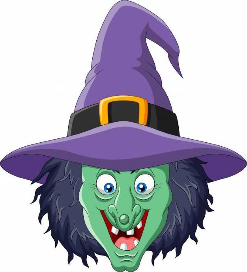 动画片在白色背景隔绝的巫婆头