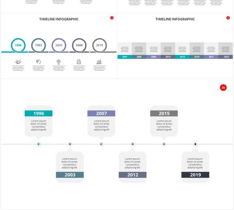 时间轴时间线信息图表PPT素材Timelines