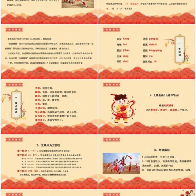 部编版八年级语文下册安塞腰鼓课件PPT模板 部编版八年级语文下册安塞腰鼓课件PPT模板