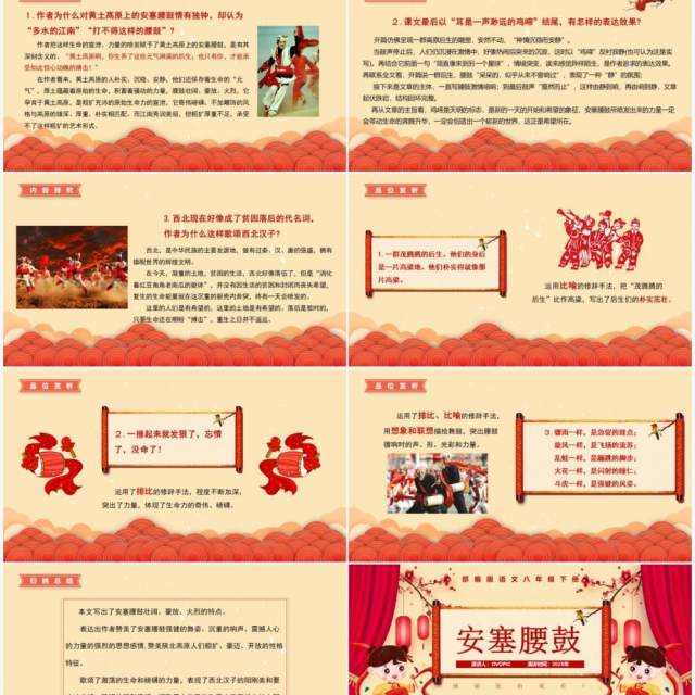 部编版八年级语文下册安塞腰鼓课件PPT模板 部编版八年级语文下册安塞腰鼓课件PPT模板
