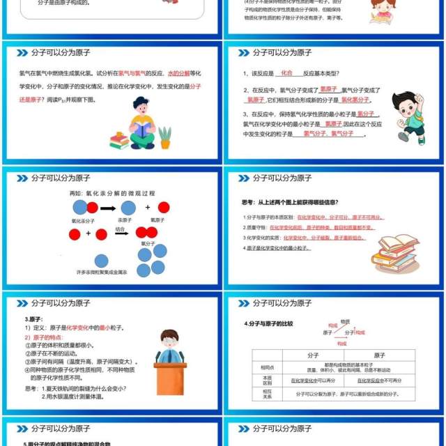 部编版九年级化学上册分子和原子课件PPT模板