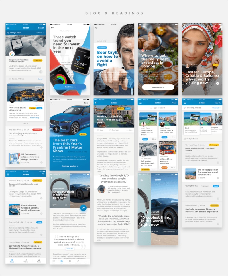 65即用型移动UI模板,大胆的用户界面工具包 65即用型移动UI模板,大胆的用户界面工具包