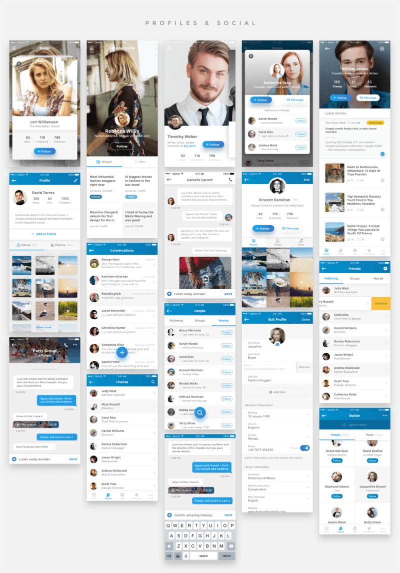 65即用型移动UI模板,大胆的用户界面工具包 65即用型移动UI模板,大胆的用户界面工具包